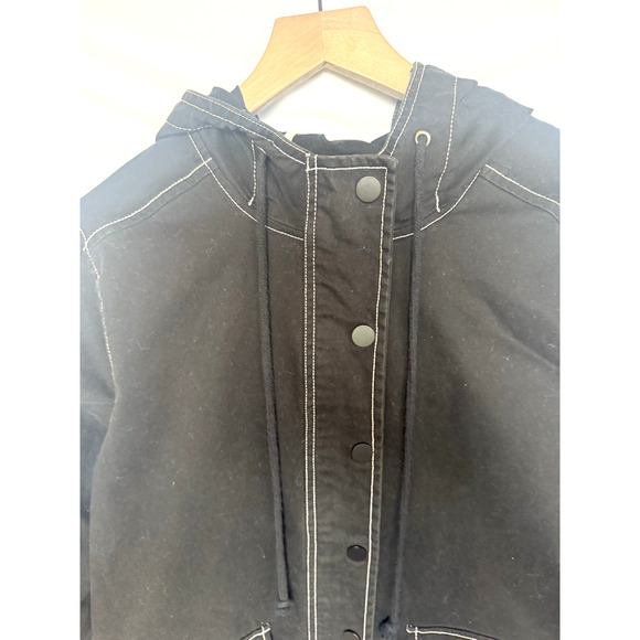 ModCloth Womens Anorak Utility Jacket Size M Hood Chore Trench Outdoor Hiking - Picture 4 of 13